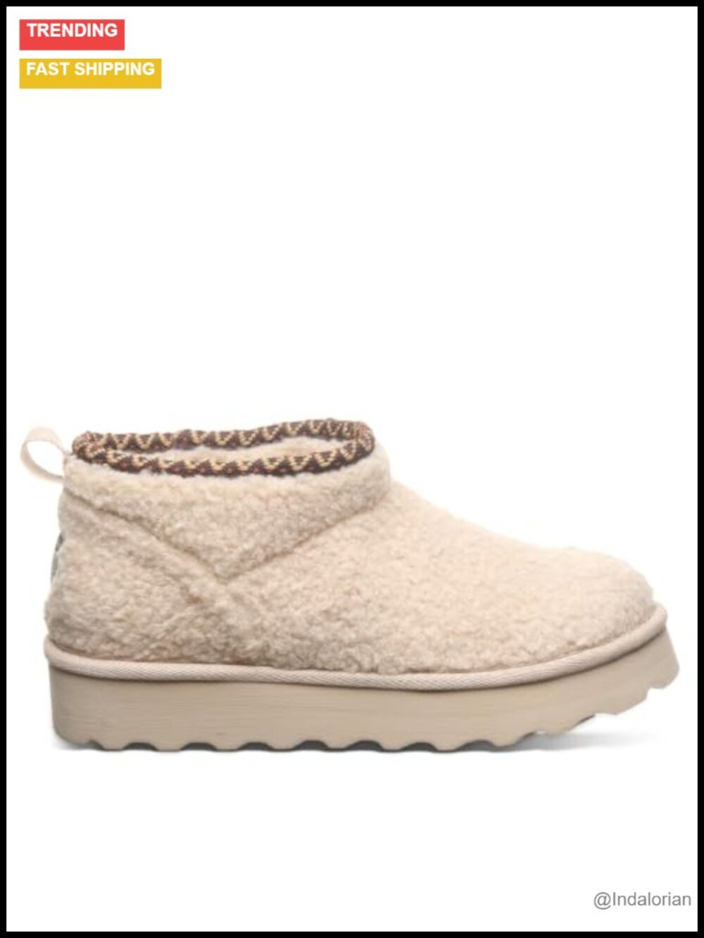 Slip On Faux Fur Suede Ankle Bootie Winter Snow Boot